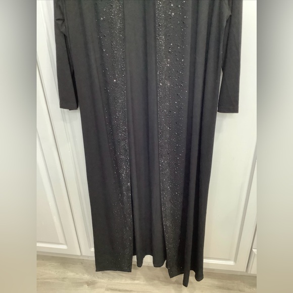 Gardy Long Rhinestone Studded Bling Kimono Jacket 3/4 Sleeve Open Front Size Med - Picture 5 of 8